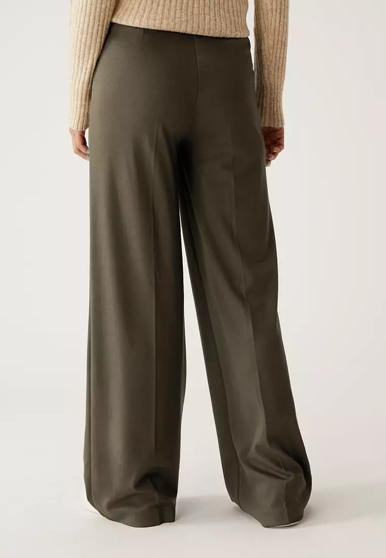 Jersey Wide Leg Trousers with Stretch