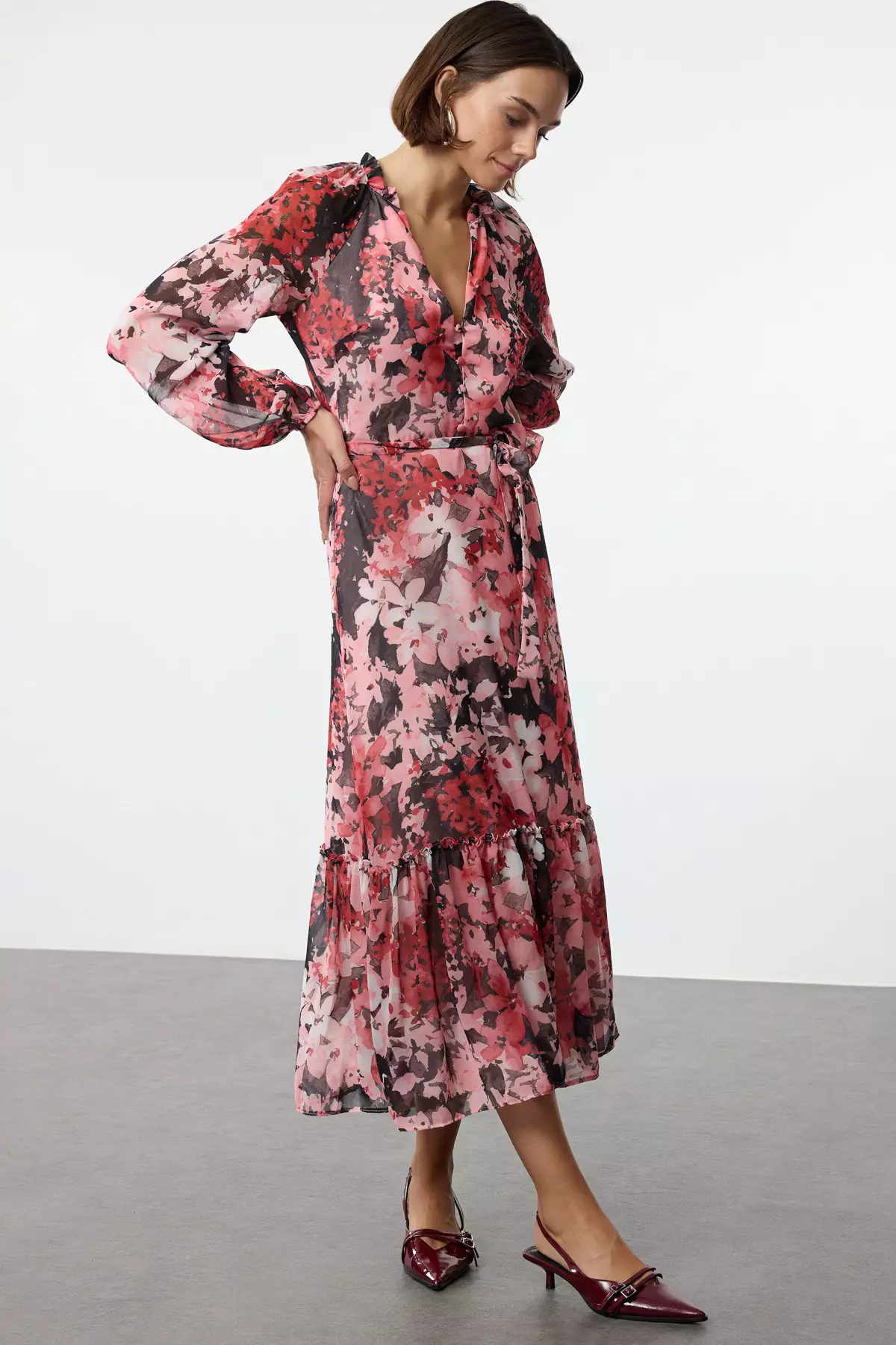 Paisley Midi Long Regular Dress