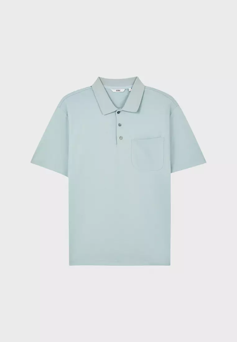 Clearly Aqua Styled Pocket Polo Shirt
