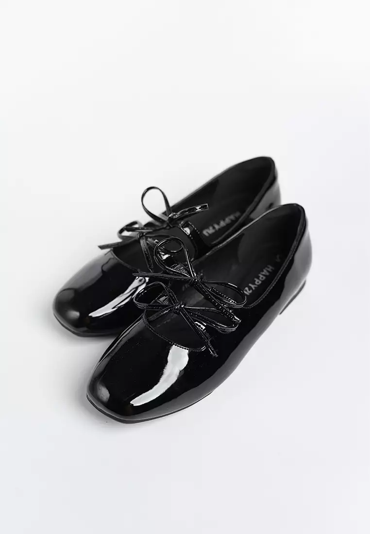 Clara Glossy Ribbon Flats