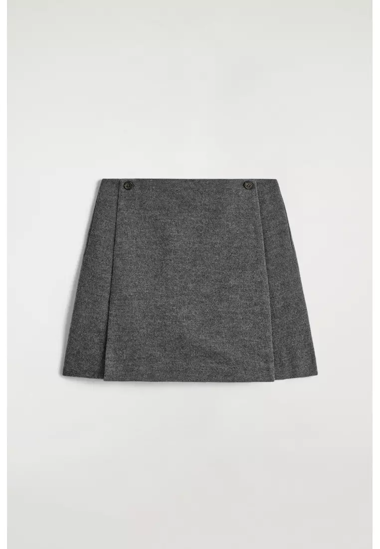 BOILED MERINO WOOL MINI SKIRT