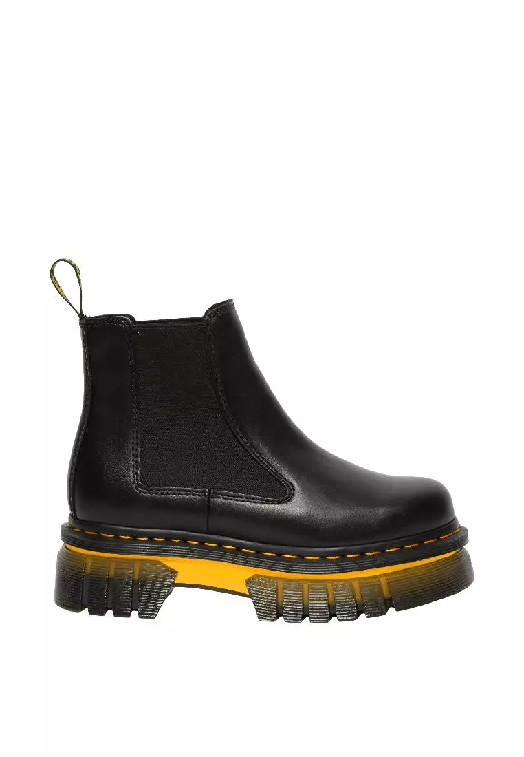 Discount on Dr. Martens  shoes - SKU: Audrick Contrast Sole Leather Platform Chelsea Boots