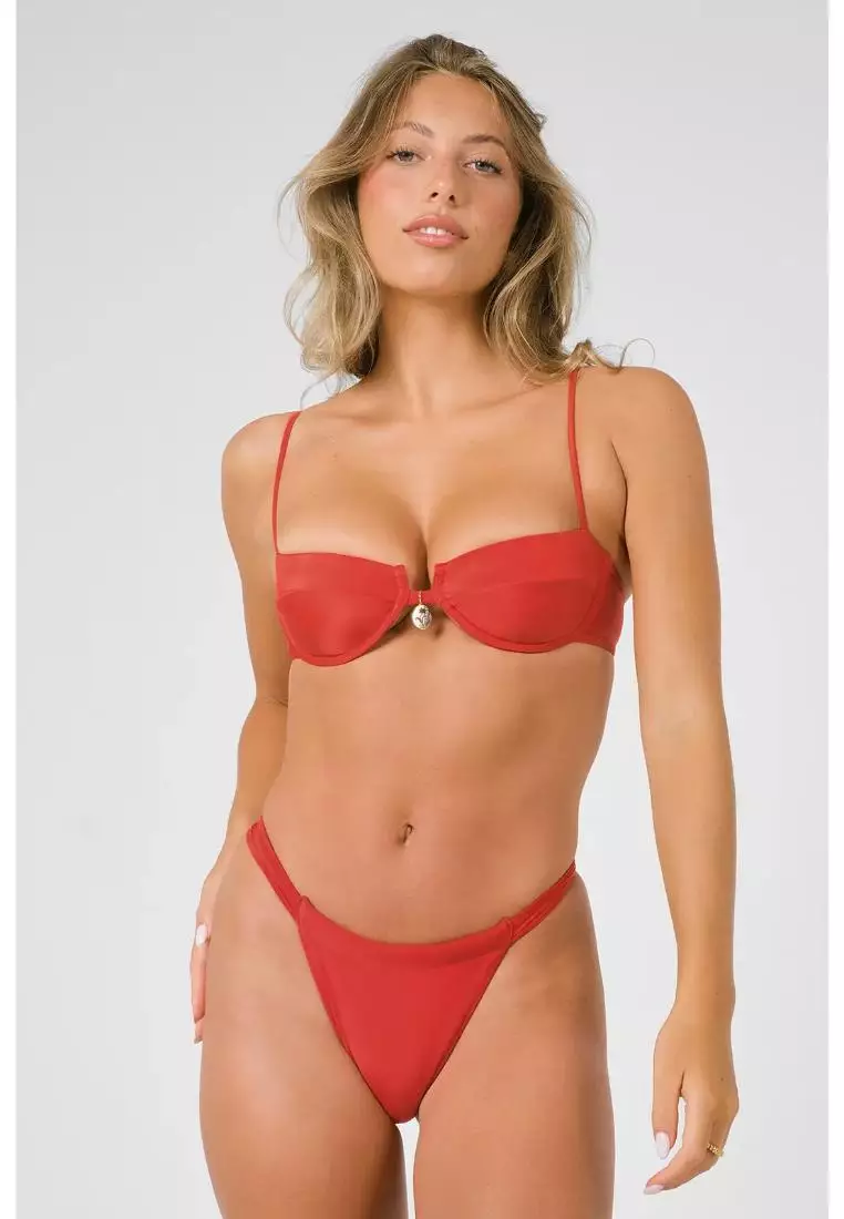 Simone Underwire Bikini Top / Red Hot Gloss