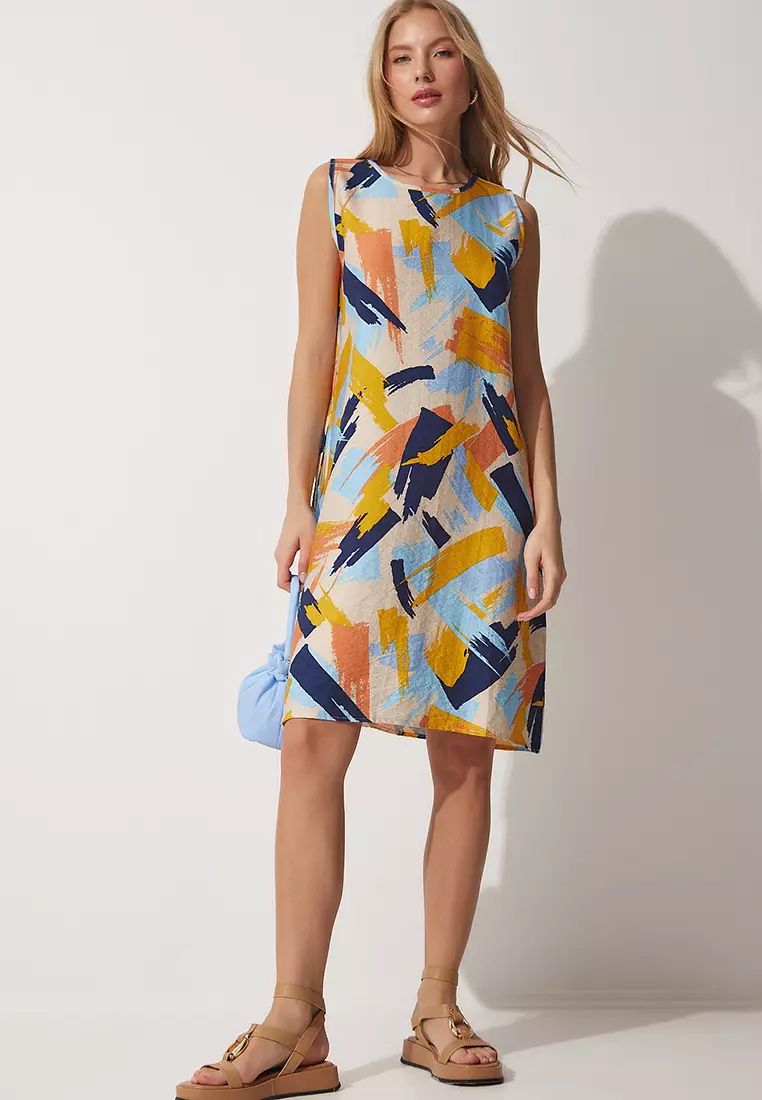 Patterned Mini Summer Dress