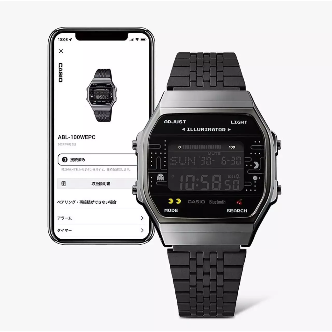 Casio PAC-MAN Jam Tangan Pria - Black - Stainless Steel - ABL-100WEPC-1BDR
