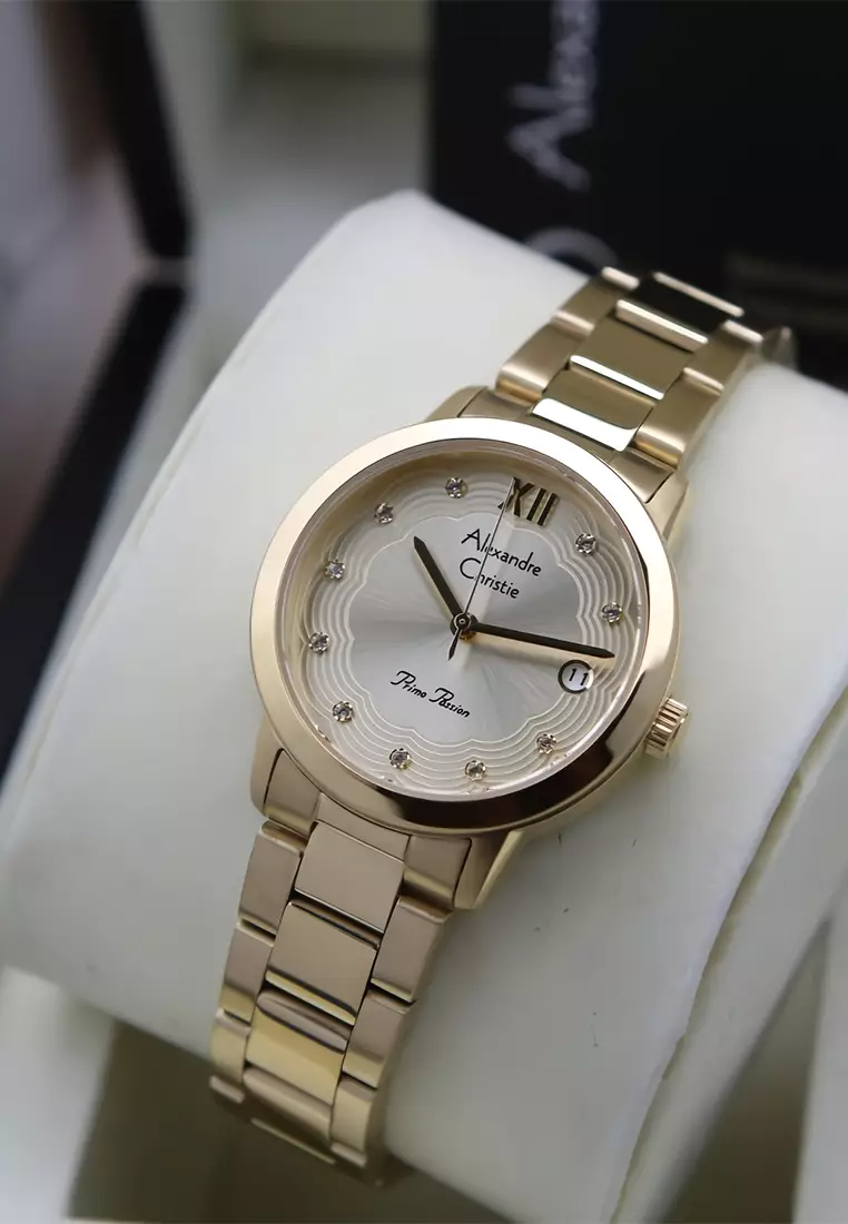 Alexandre Christie - Jam Tangan Analog Wanita - Gold Stainless Steel - 2A78 LDBGPIV