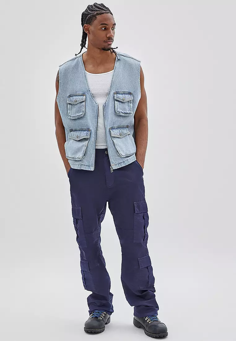 Denim hot sale cargo vest