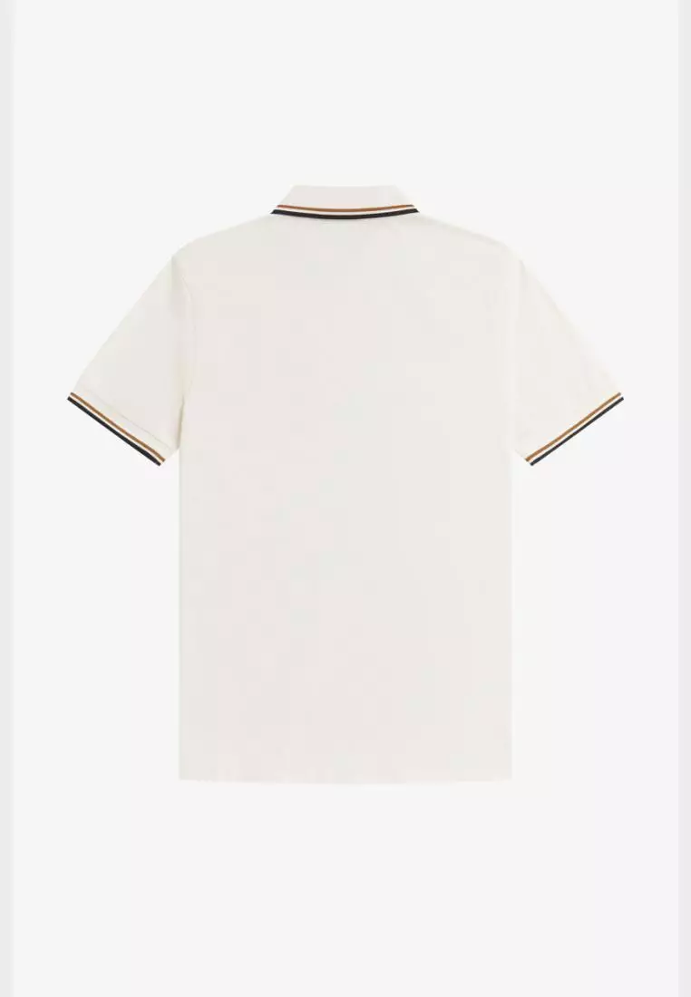 Fred Perry M3600 Twin Tipped Fred Perry Shirt (Ecru / Dark Carmel / Black)
