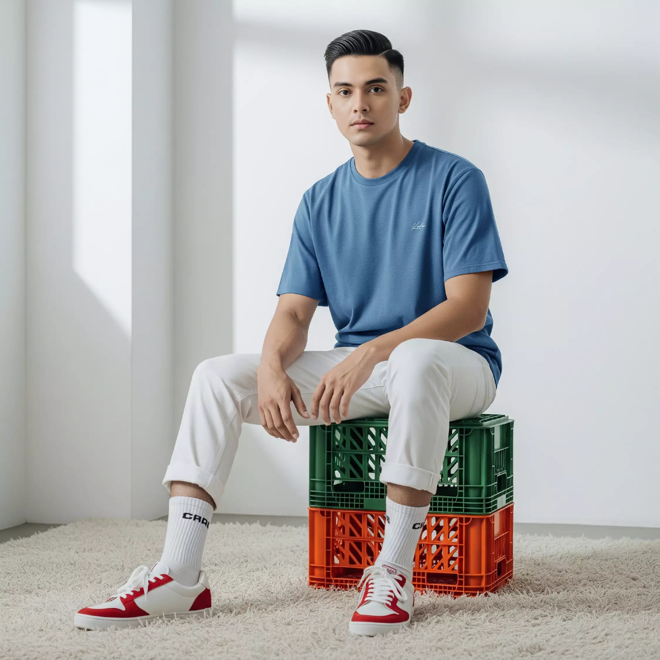 Kale Exo Denim / Atasan Kaos Pria / Baju Kaos Pria / Kaos Basic Pria / Kaos Boxy Fit / Kaos Korea