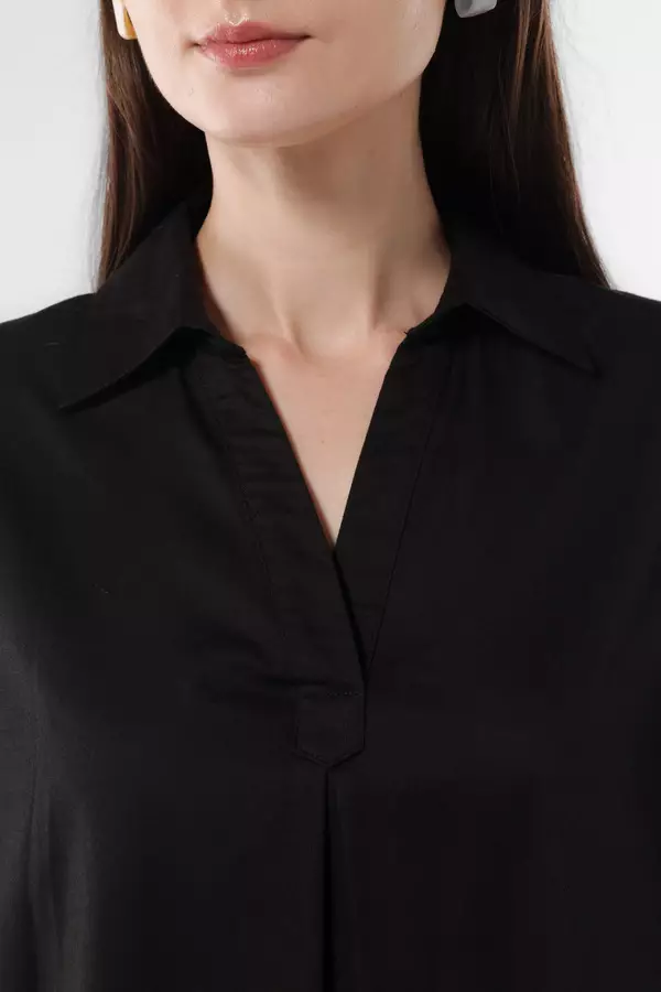 MINIMAL - Oussa - Dress Lengan Balon - Black Colour Black