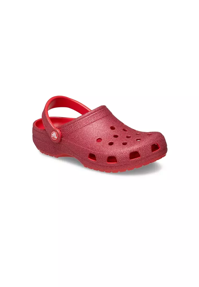 Discount on Crocs  shoes - SKU: Classic Glitter Clog in Cherry Red