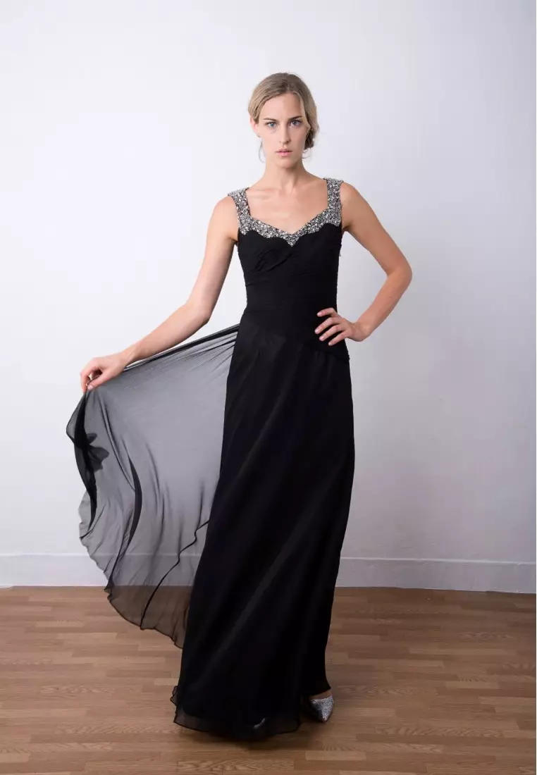 Princess Sequined-detail Chiffon Evening Gown 