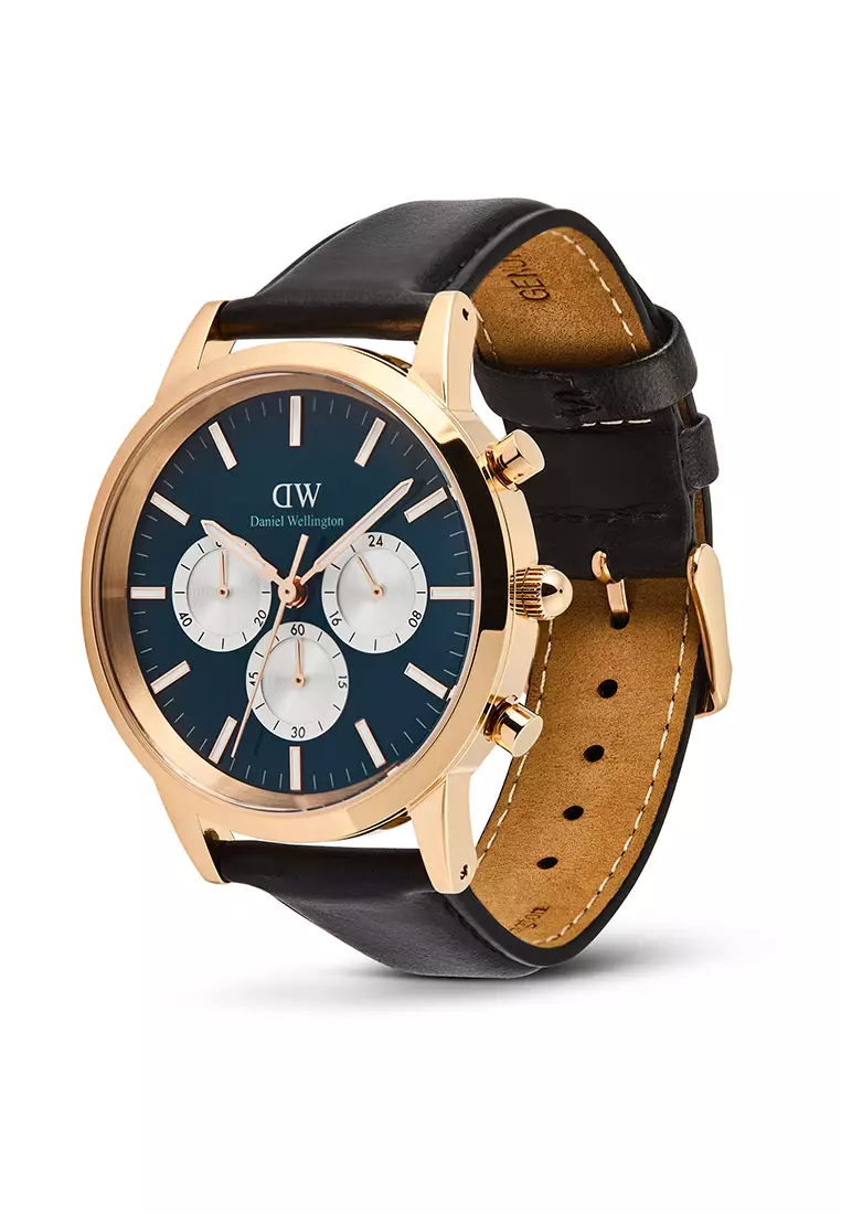Iconic Chronogprah 42mm Sheffield Arctic Panda Rose Gold Men Watch  stainless steel Leather strap watch DW Official Authentic Original jam  tanggan