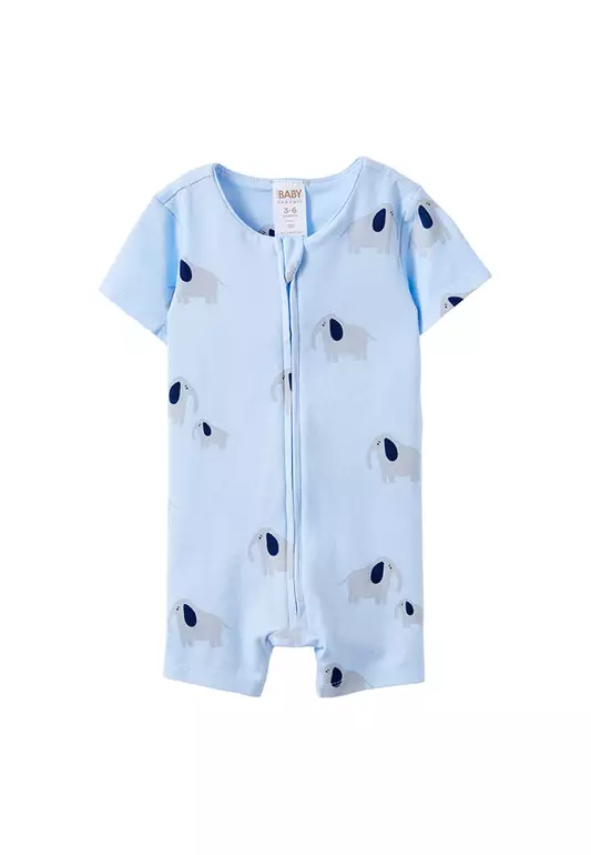 The Short Sleeves Zip Romper