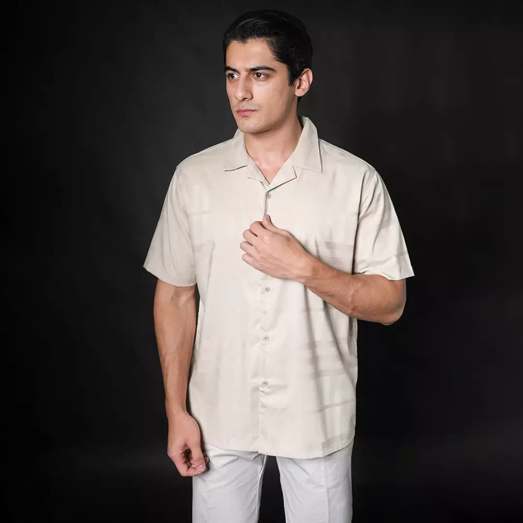 Casella Kemeja Lengan Pendek Kerah Terbuka | Cuban Camp Bowling Collar Xanlos Edition 2354 Khaki