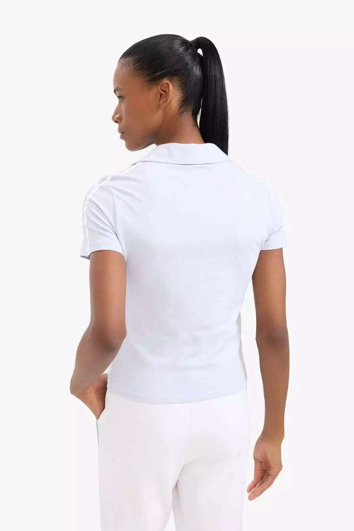 Defactofit 修身緊身中領印花運動短袖T恤 D9299Ax25Sp