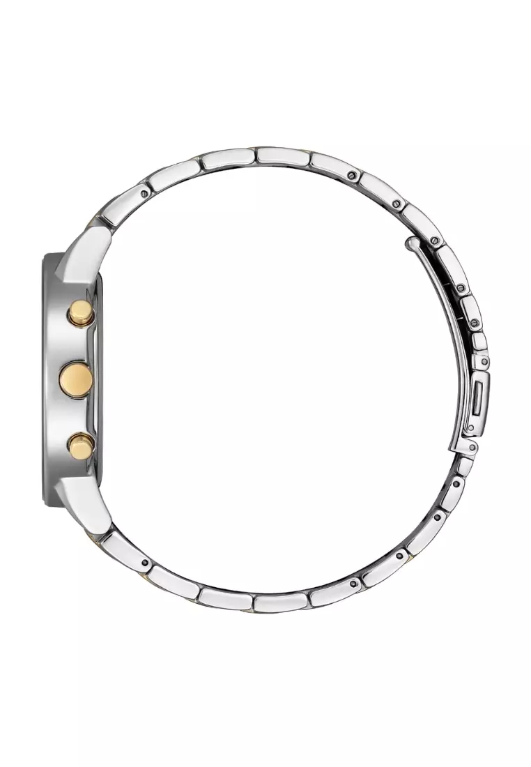 Citizen Eco-Drive Axiom Collection Chronograph Green Dial Two-Tone Stainless Steel Bracelet Watch AT2244-84X