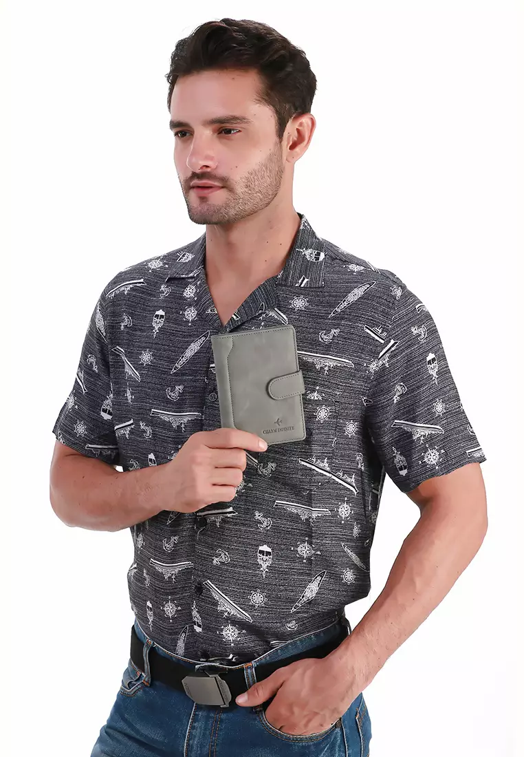 Zackly Wallet Kartu Unisex Casual Design Elegan Many Slot Material Leather ORIGINAL - Gray