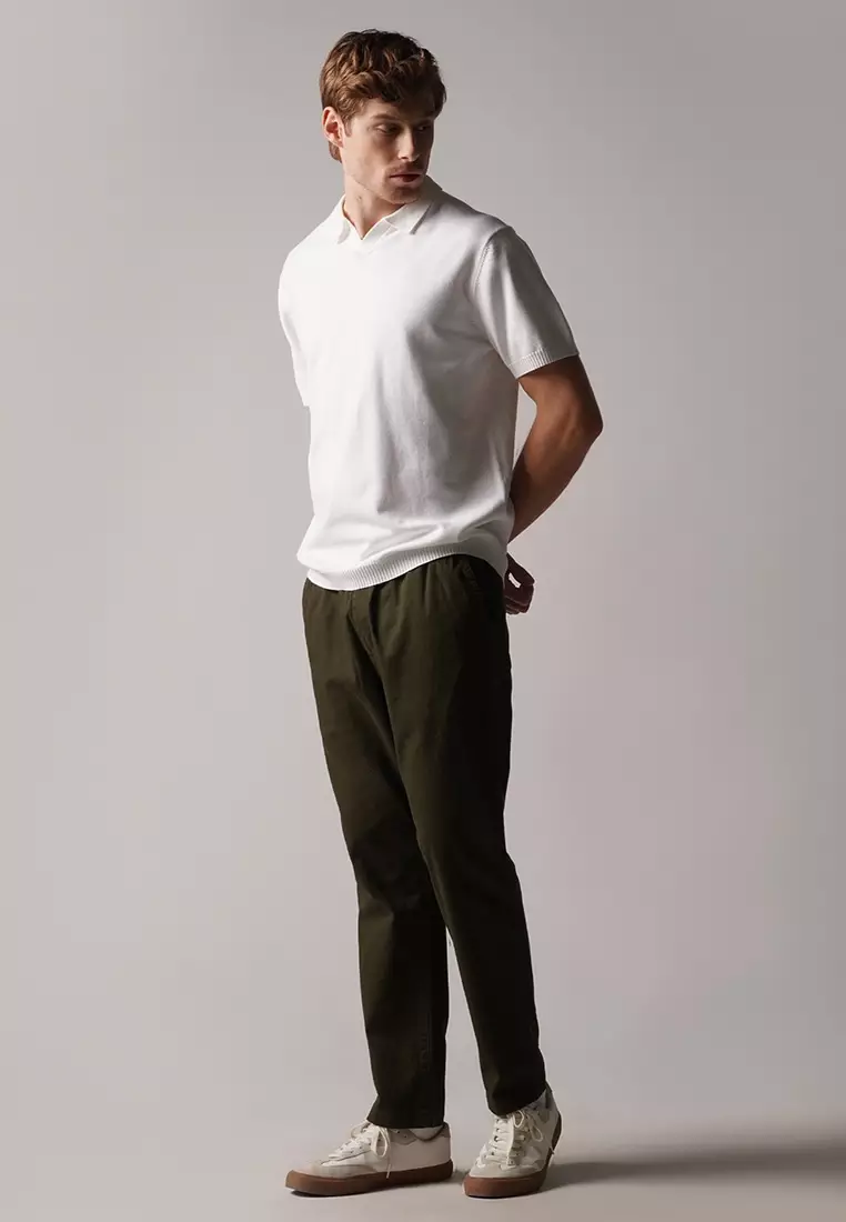 Regular Fit Pull Up Trousers