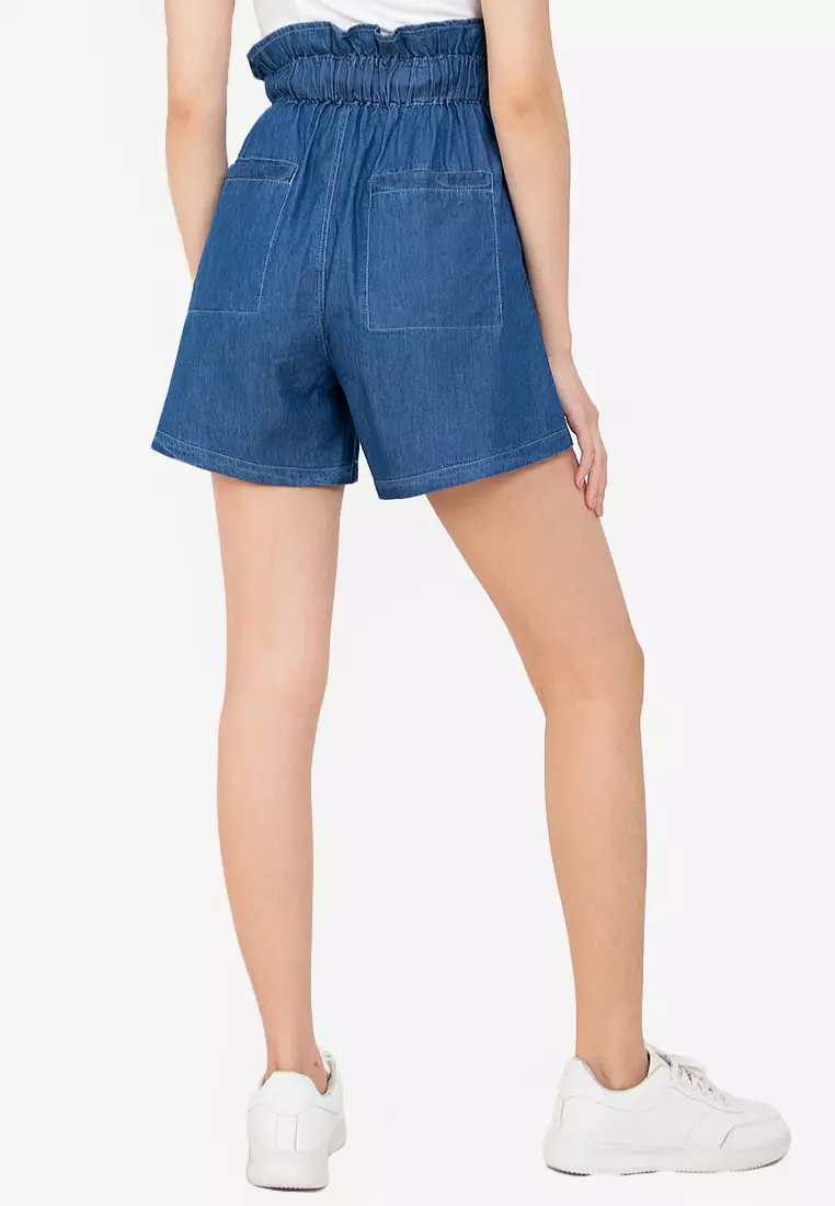 drawstring shorts denim