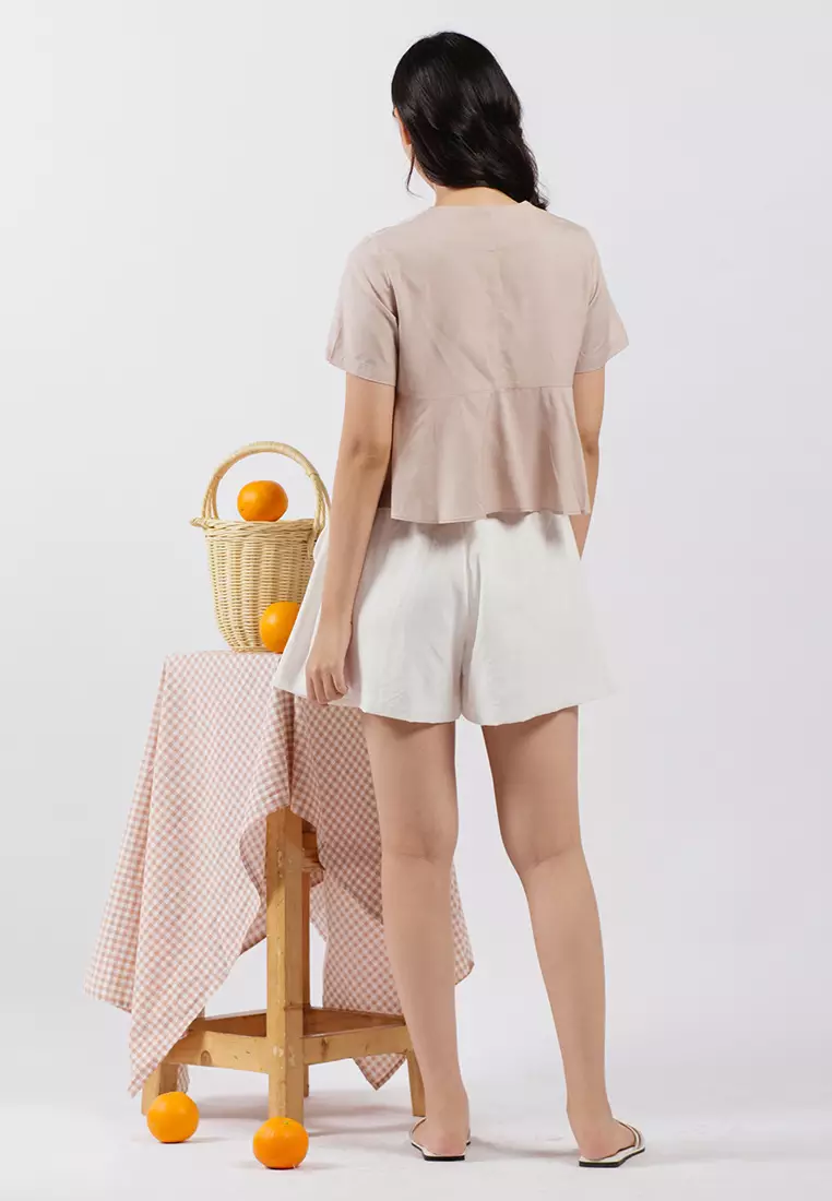 Bow Tied Top/Outer in Sand