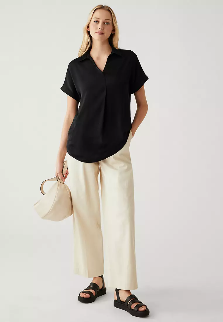 Satin Popover Blouse