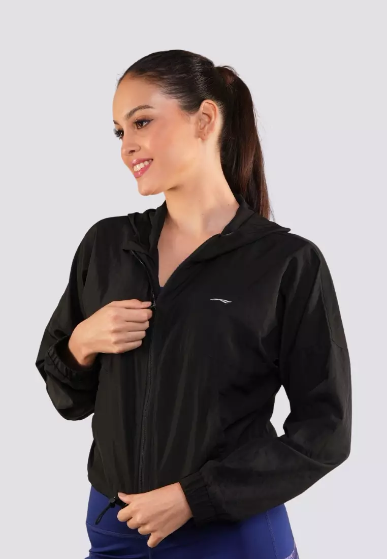 Aubergine Athletic Cropped Jacket with Pockets Activewear for Women
