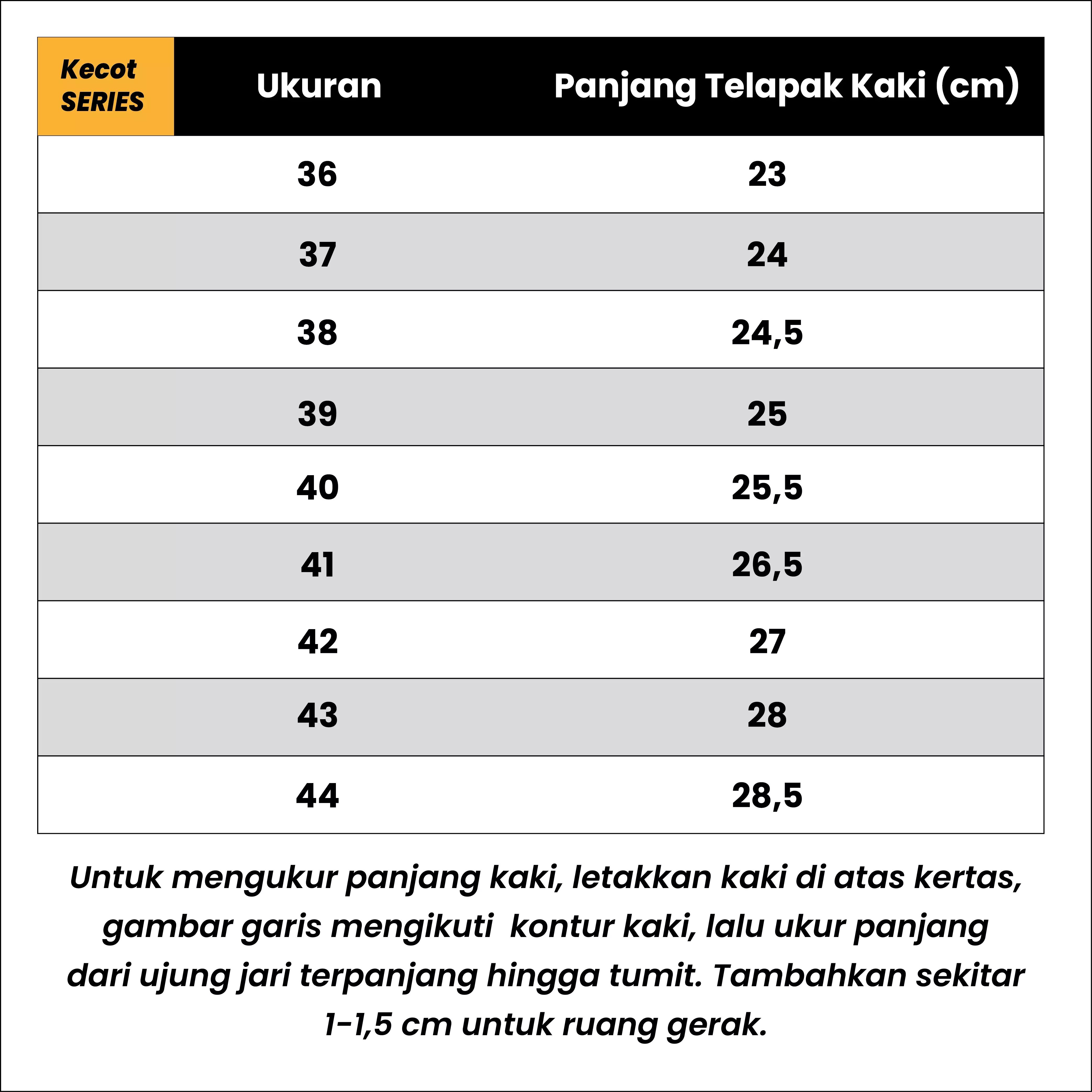 Kecot 02 Ox Black White - Sepatu Sneakers Pria Wanita - Unisex