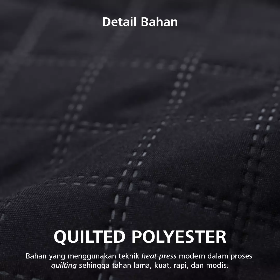 Author Overrow Laptop Backpack 14 Inch Tas Ransel Kerja Kuliah Sekolah Quilt - Hitam