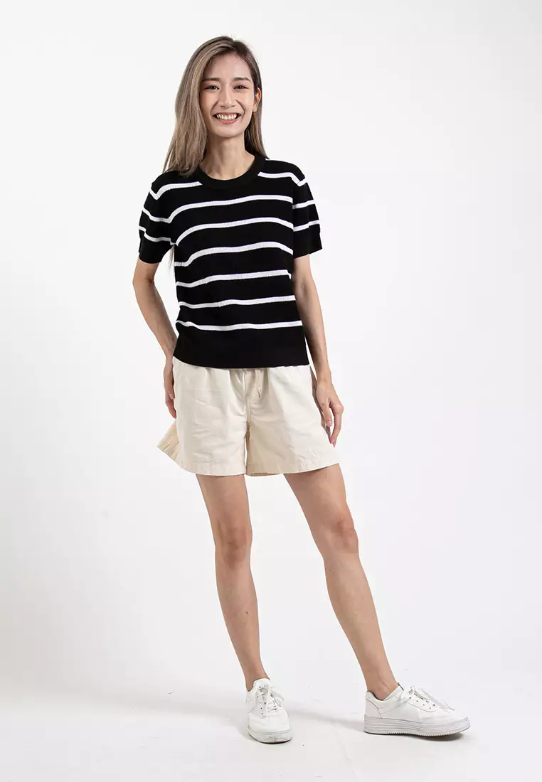 Forest Ladies Casual Cotton Short Pants Women Plain Drawstring Shorts - 865108-15Beige