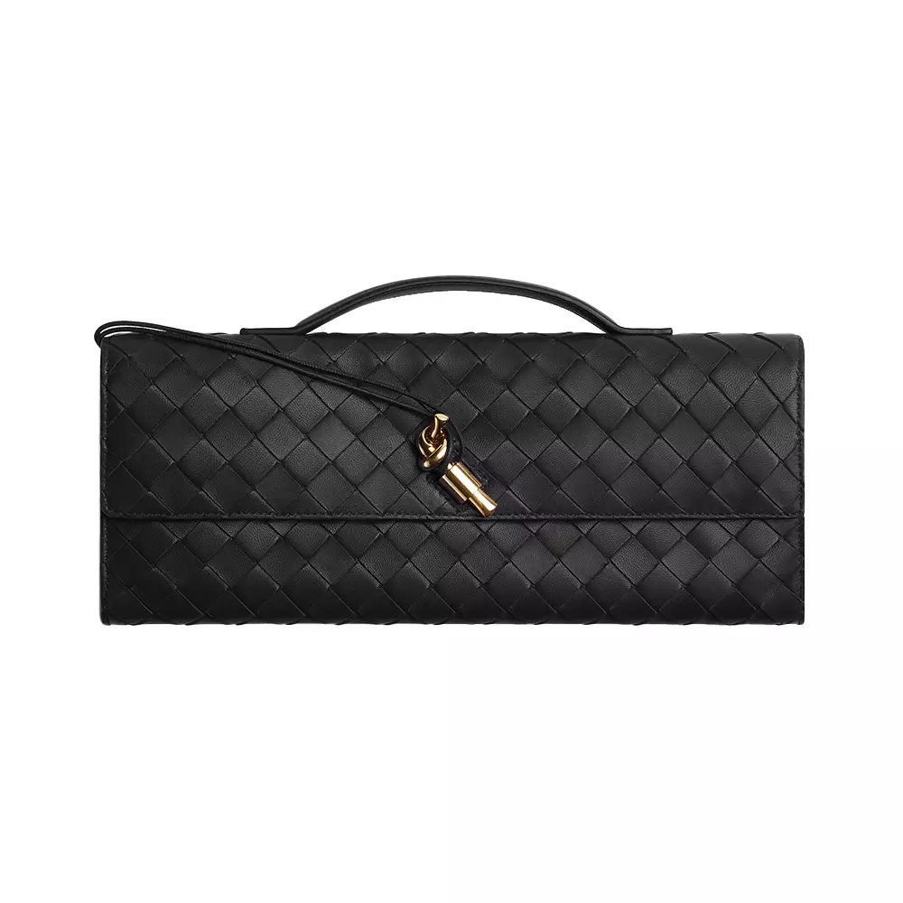 Andiamo Long Clutch With Handle Black