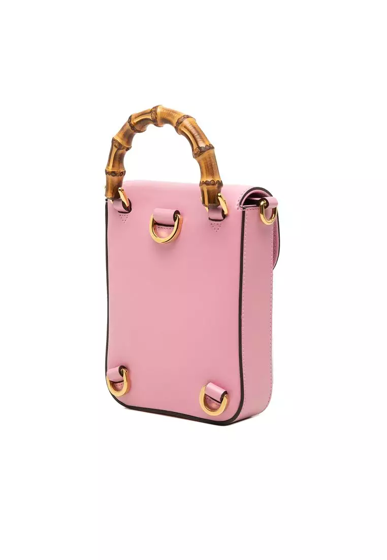 Pre-Loved Gucci Mini Calfskin Bamboo Top Handle Bag