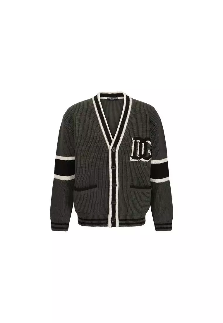 Dolce & Gabbana Blue Button Cardigan Virgin Wool Sweater
