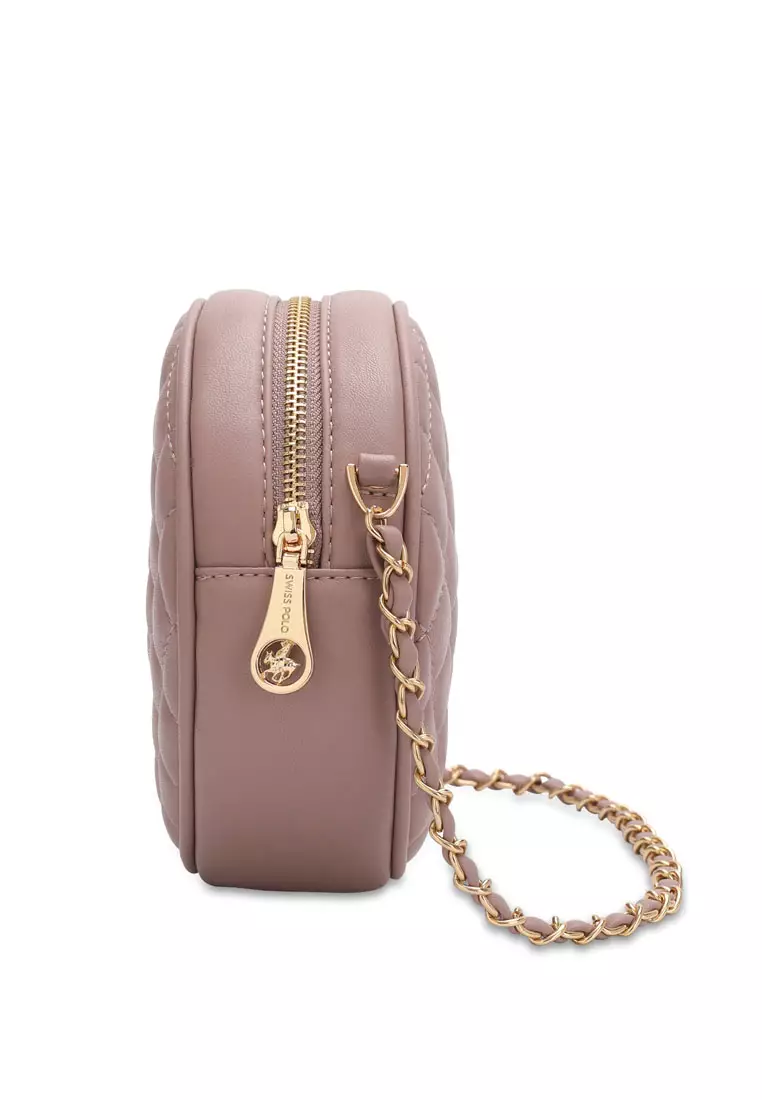 Women's Casual Chain Sling Bag / Crossbody Bag - Pink