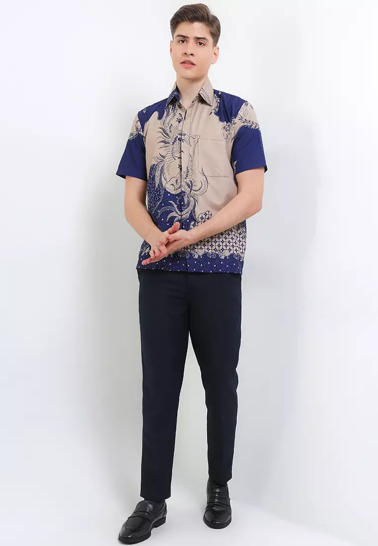 Asmaralaya Kemeja Batik Exclusive Premium Pria Casual Modern Lengan Pendek