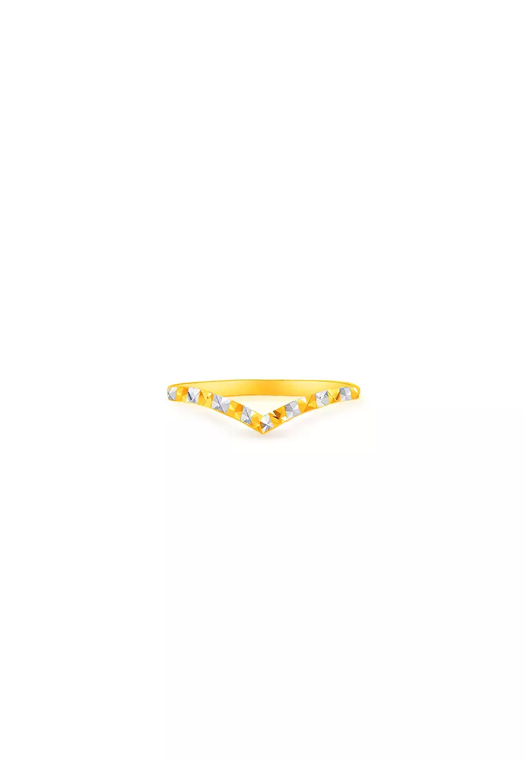 MJ Jewellery 375/9K Gold V-Shaped Minimalist Ring C87