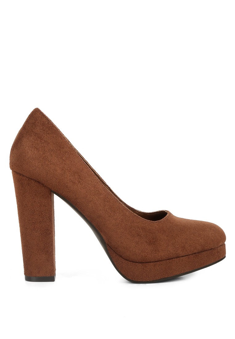 Tan Platform Pump Sandals
