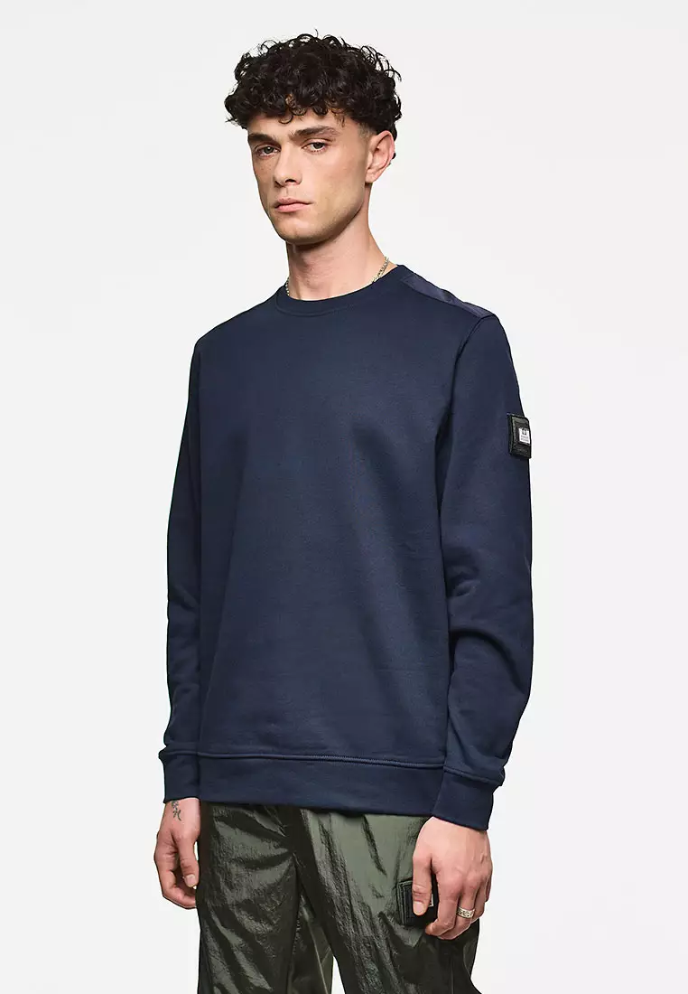 MENS NAVY F BOMB CREW WITH RIPSTOP OVERLAY