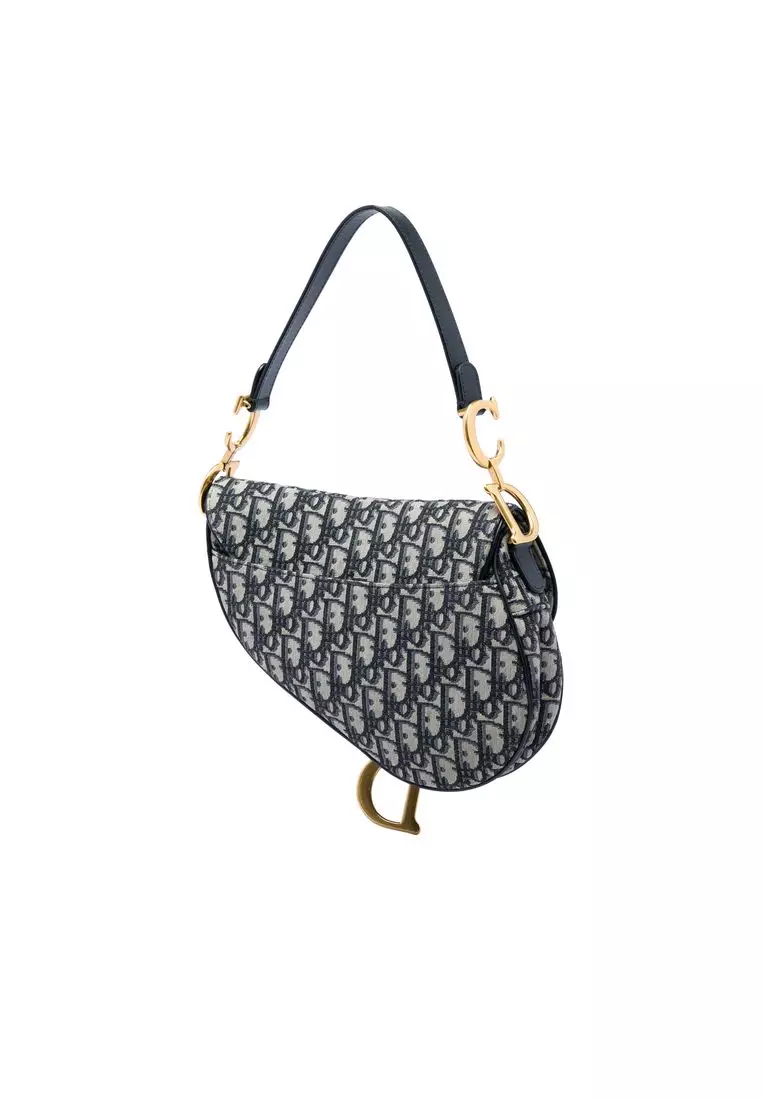 Pre-Loved Dior Oblique Canvas Saddle Bag