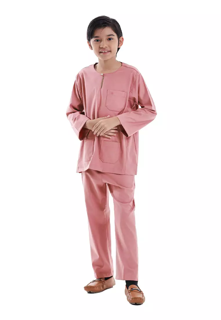 Forest x Hatta Dolmat Baju Melayu Teluk Belanga Budak - FK24104BM-59LotusPink