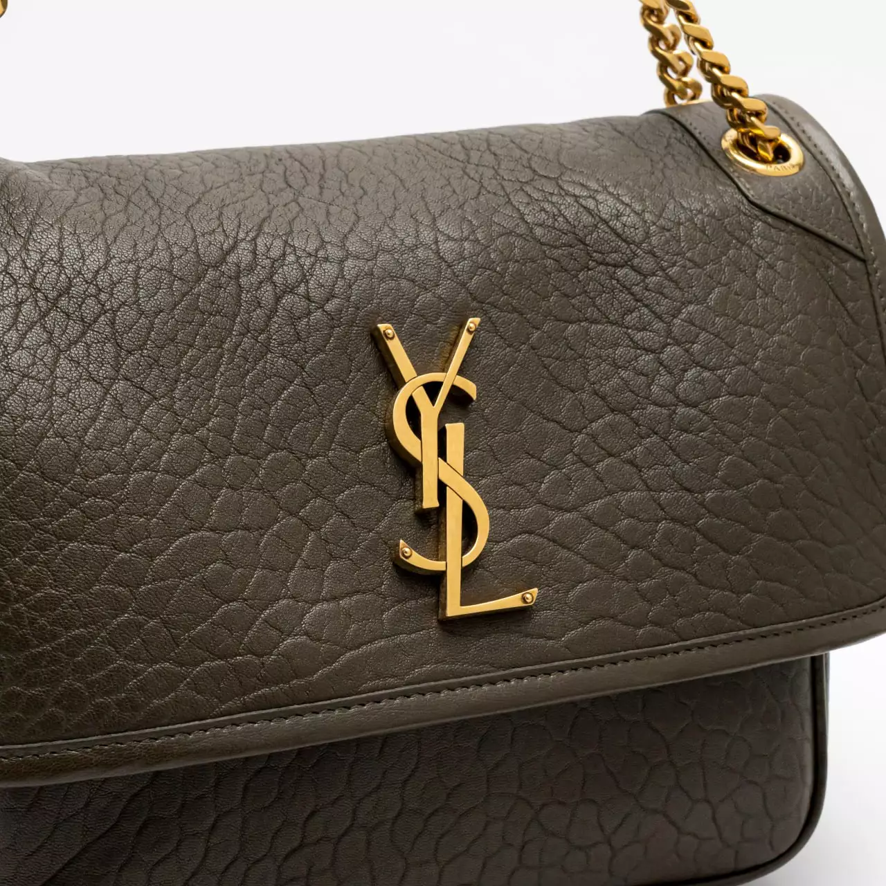 Jual SAINT LAURENT Saint Laurent Niki Medium Grained Lambskin Shoulder Bag Light Musk Original