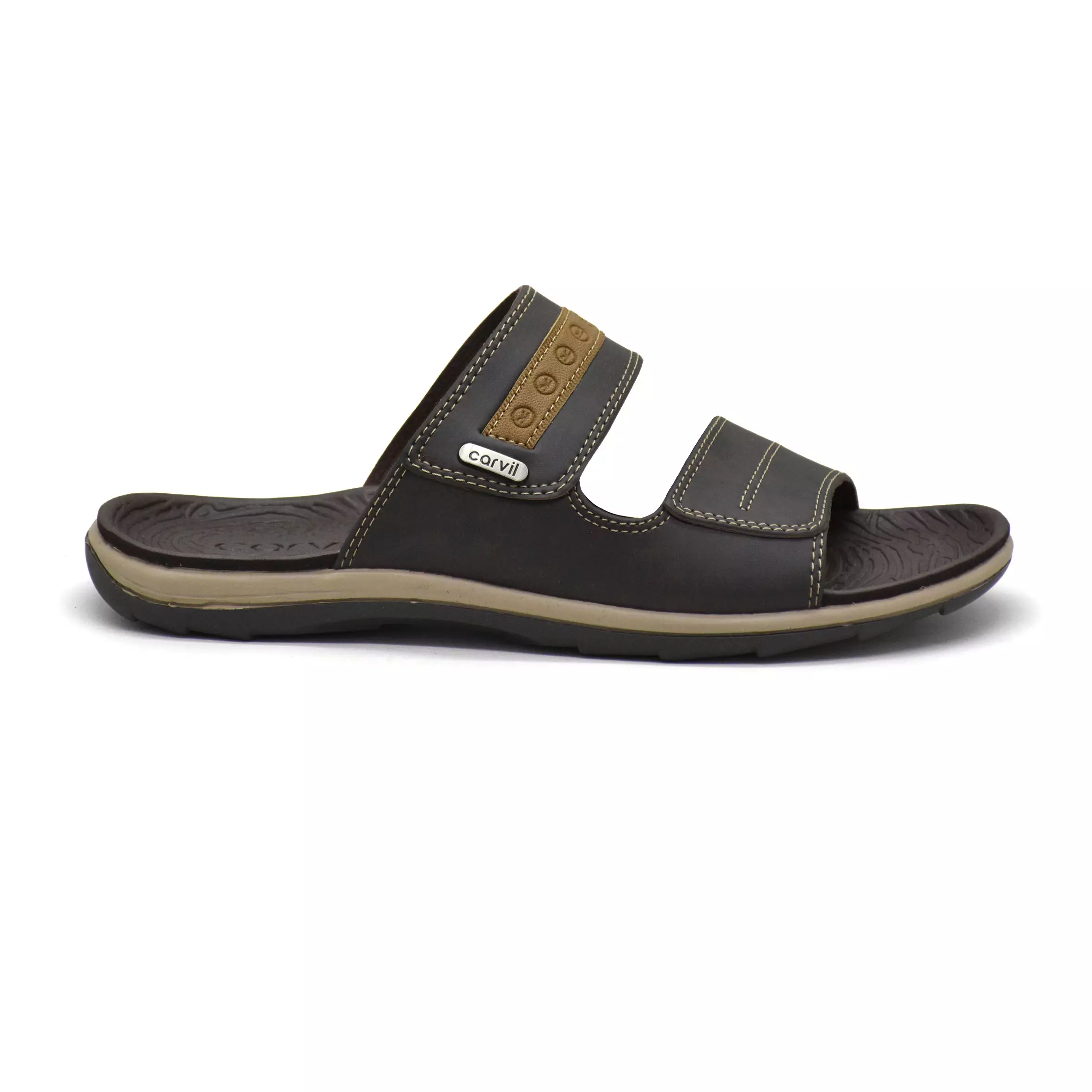 Carvil Sandal Pria Bologna-02 M Dark Brown