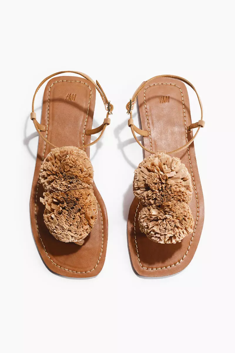 Appliquéd strappy sandals