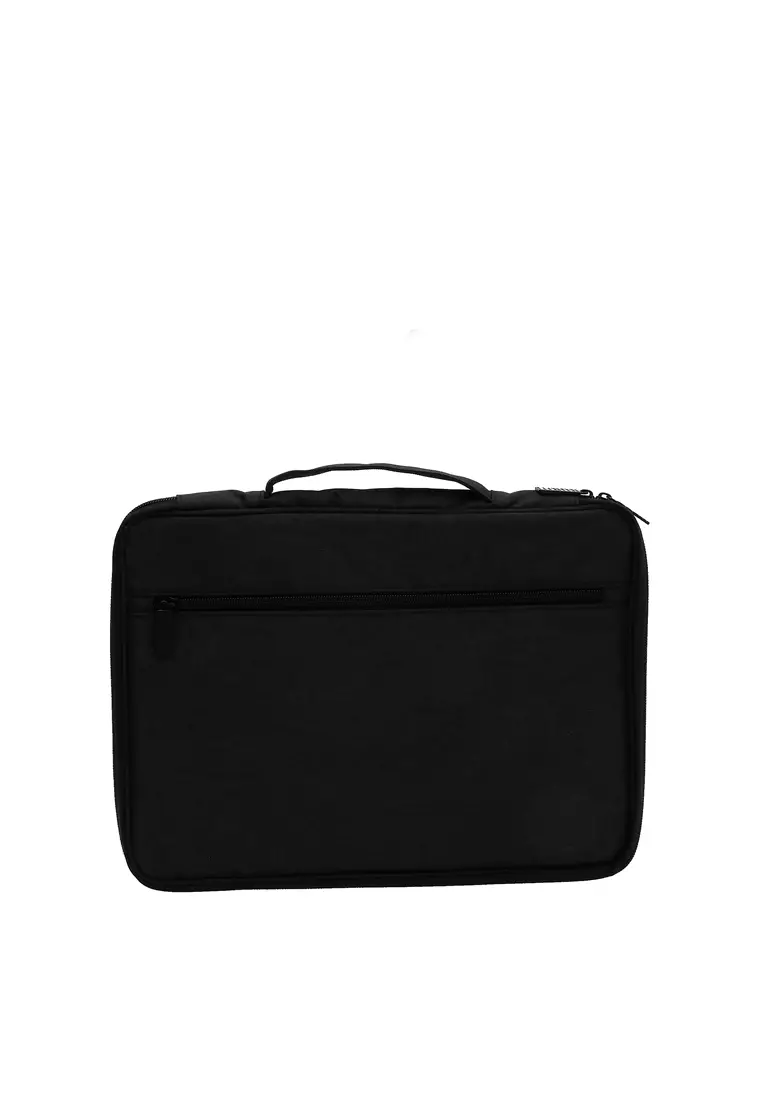 Quenty Tas Organizer Laptop Dan Aksesoris Gadget Style 1 Strong Zipper Material Nylon ORIGINAL - Black