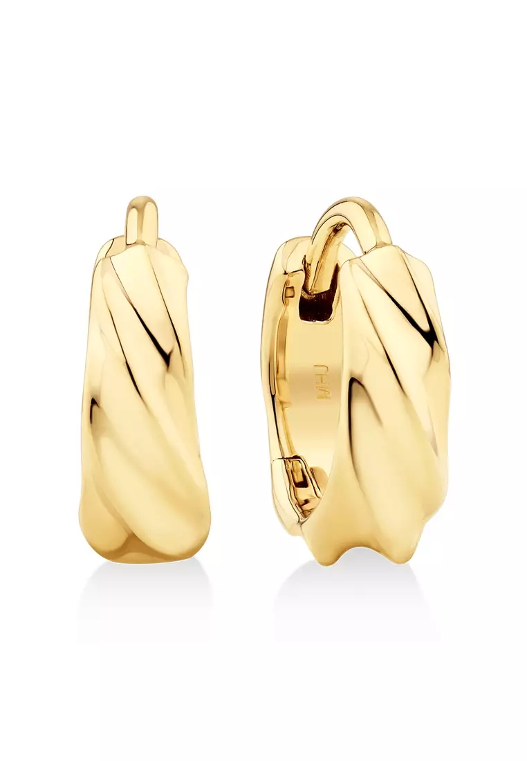 Buy Michael Hill 10mm Twist Croissant Huggie Hoop Earrings in 10kt