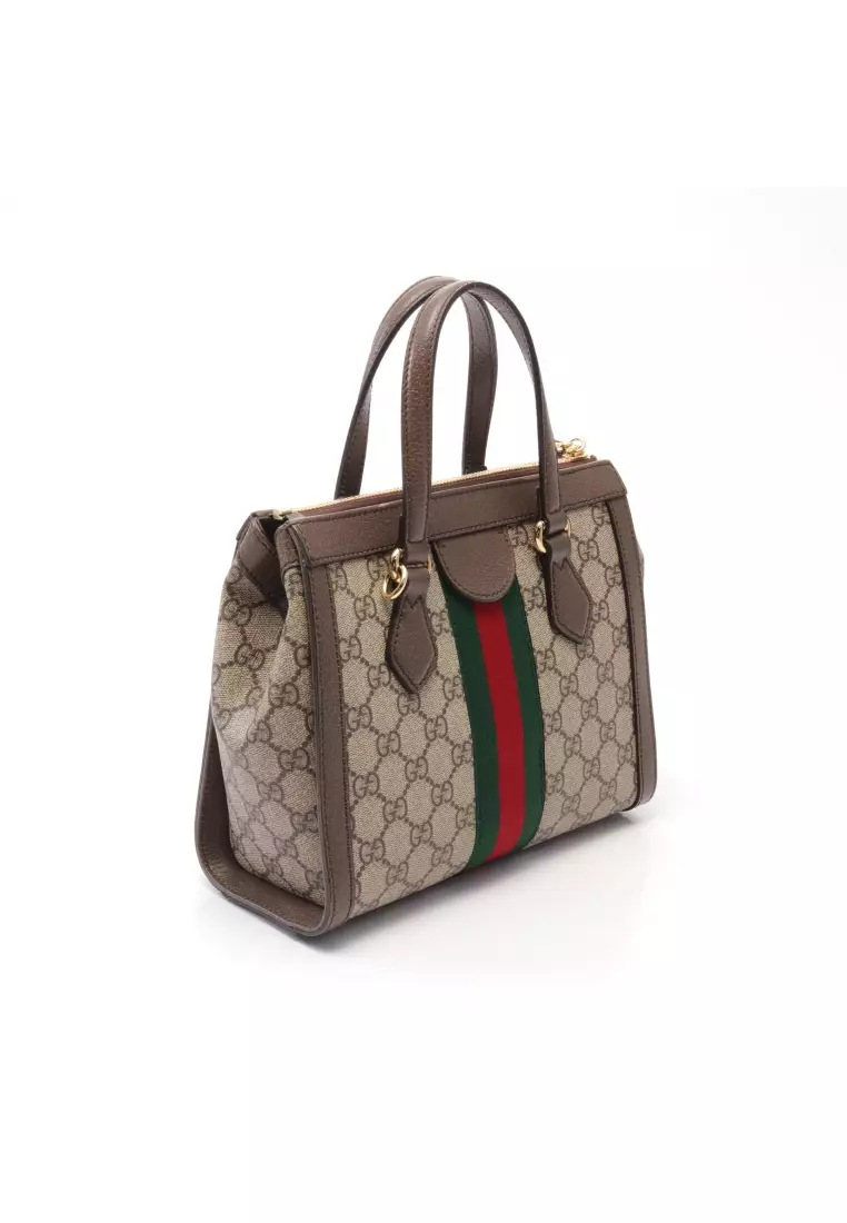 Buy Gucci Pre-loved GUCCI Ophidia GG Small Handbag tote bag PVC leather  beige Dark brown multicolor 2WAY 2023 Online