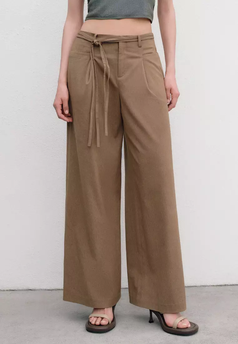 Zalora Studios Side Slits Wide Leg Pants 2024