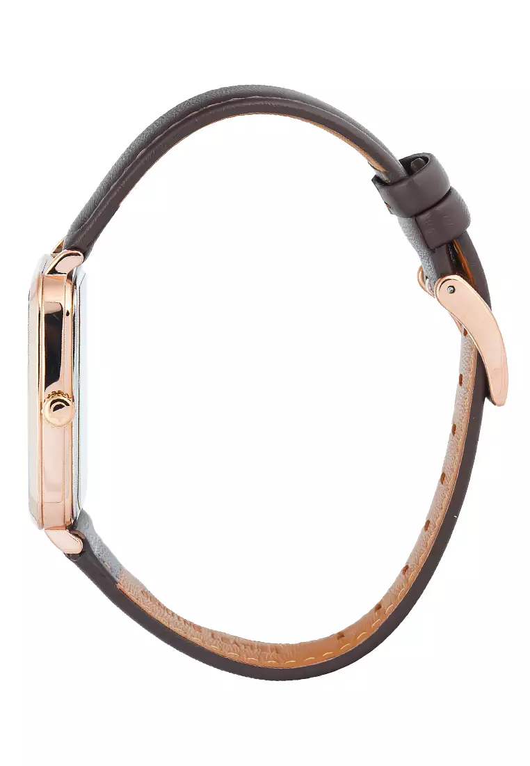 Alexandre Christie Sapphire - Jam Tangan Analog Pria - Rosegold Case Brown Leather Strap - 8699 MHLRGDG