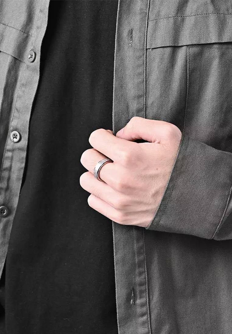 6mm Rotatable Matte Texture Titanium Steel Ring JW QF-JZ116