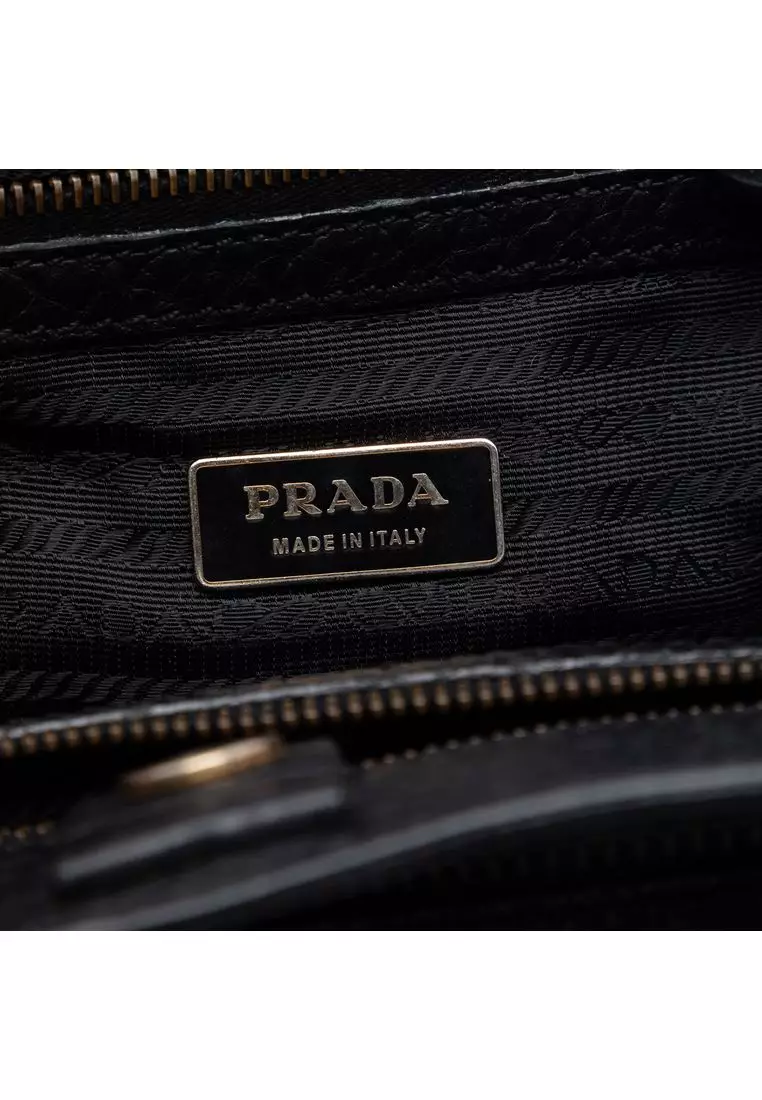 Pre-Loved Prada Berlino Trimmed Tessuto Shoulder Bag